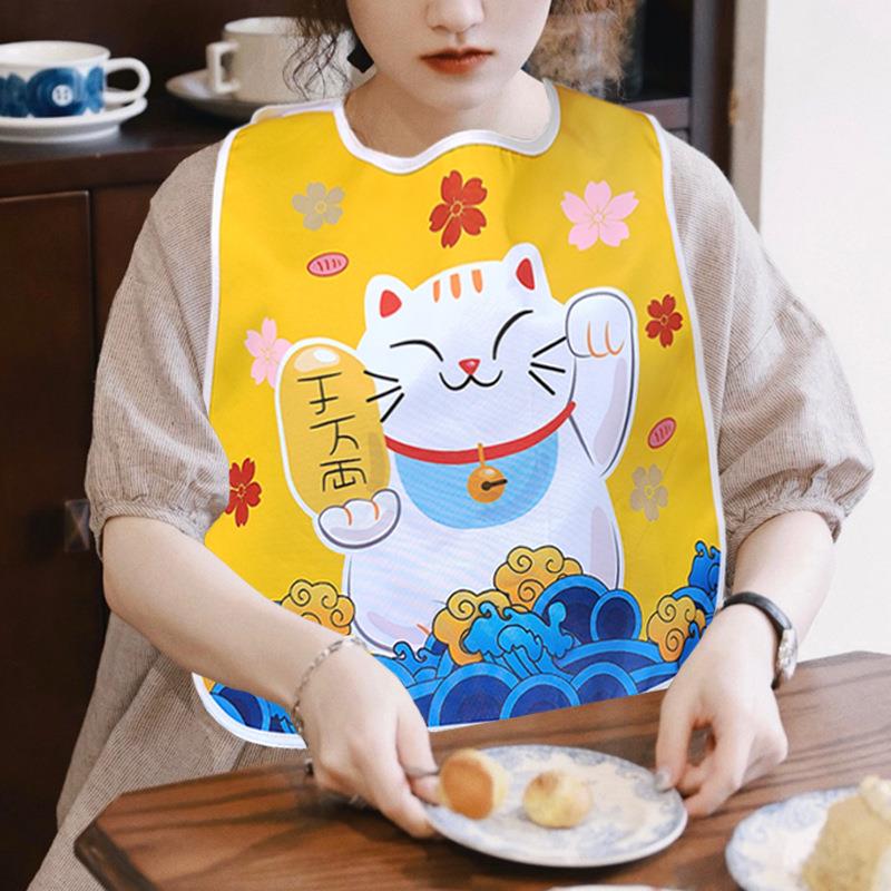成年围嘴潮卡通嗦粉防污保护衣服围裙溅油滴吃火锅小龙虾防漏围嘴