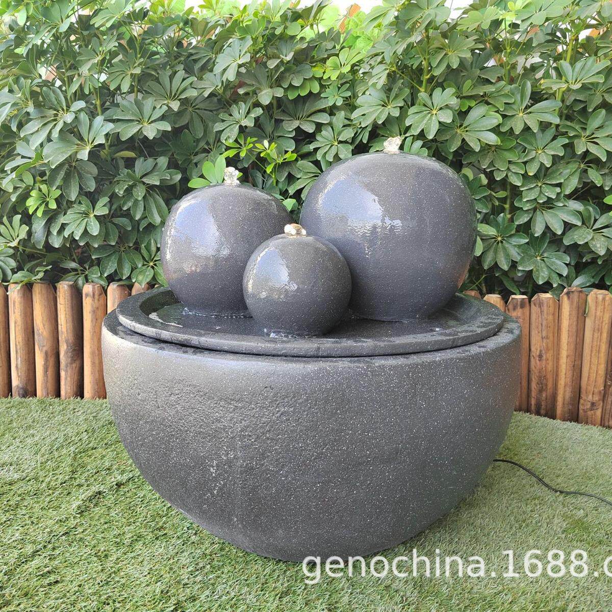 三球花盆个性造型现代艺术装饰喷泉花园公园园林别墅-插电款-3