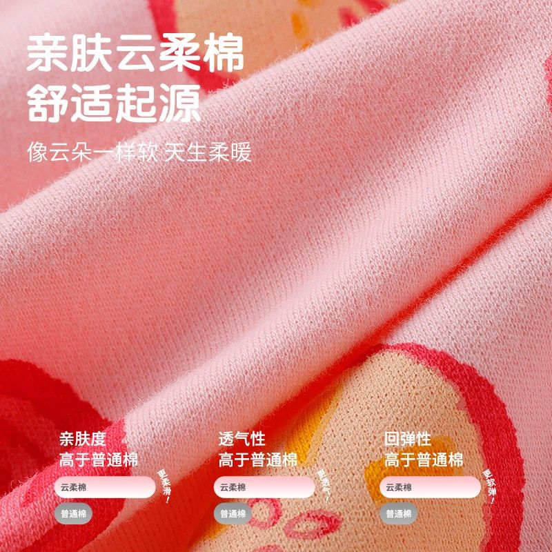 圆圆猫女童睡衣2025春季新款纯棉长袖开衫小童宝宝儿童家居服套装