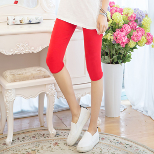 7分肤色打底裤 夏季 子女透气薄大码 高腰七分裤 外穿 肉色弹力棉修身