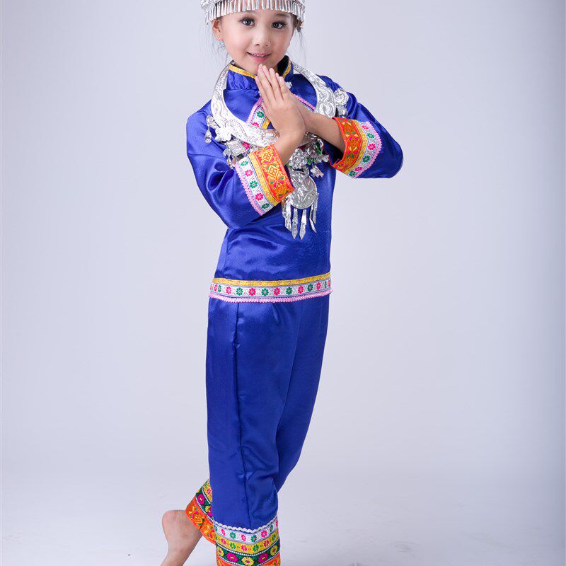 儿童小荷风采咿呀咿呀小嗲嗲舞蹈演出服装苗族侗族少儿民族表演服