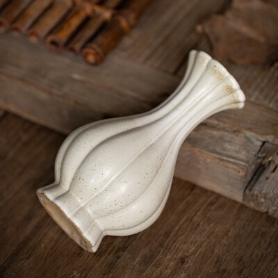 景德镇净白陶瓷小花瓶禅意水培插花花器中式百搭装饰品家居摆件