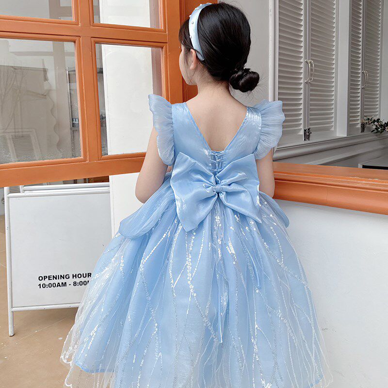 送发箍灯带迪斯尼女童辛德瑞拉灰姑娘公主裙儿童生日毕业演出礼服