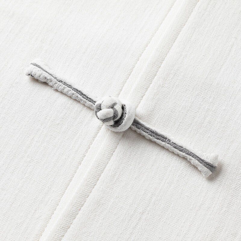 纯棉中式男士衬衫唐装中青年禅意盘扣立领衬衣白色国风男装打底衫