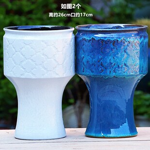 多肉花盆高筒法师大号悬崖桩绿植大口径九尾狐直筒鱼尾三角梅陶罐