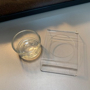 睫角守宫果泥碗托蜘蛛蝎子昆虫玻璃水碗食盆防倾倒托盘亚克力材质