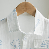 宽松 中小童宝宝纯棉上衣夏季 儿童衬衫 衬衣春夏装 潮 男童长袖 薄款