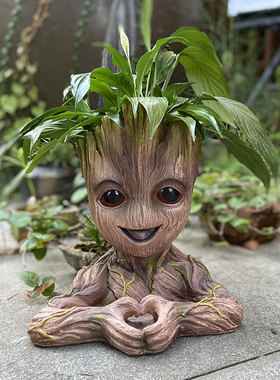 花园创意摆件格鲁特小树人盆栽庭院阳台绿植花缸院子露台装饰摆设