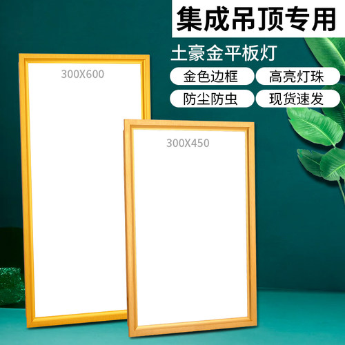 超薄厨房灯集成吊顶led灯平板灯铝扣板灯300x600卫生间嵌入式灯具