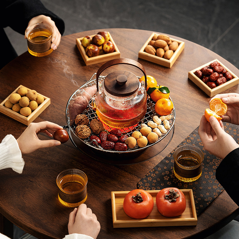 围炉煮茶家用室内配件大全烤茶煮茶器煮茶炉电陶炉煮茶壶插电围炉