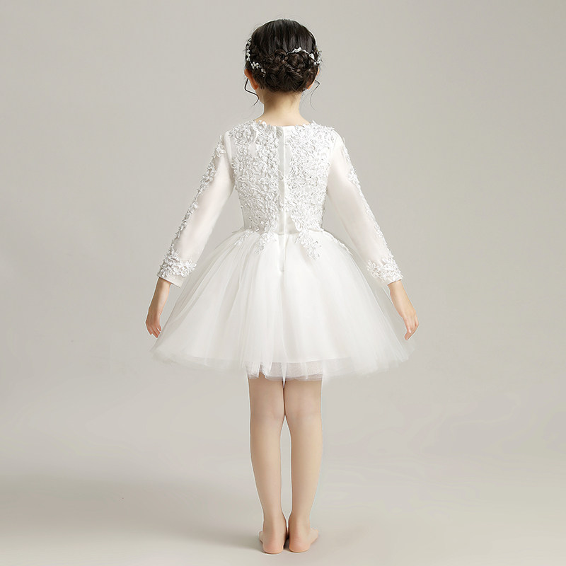 儿童礼服公主裙女童蓬蓬小孩花童婚纱钢琴演出服长袖洋气高端春夏