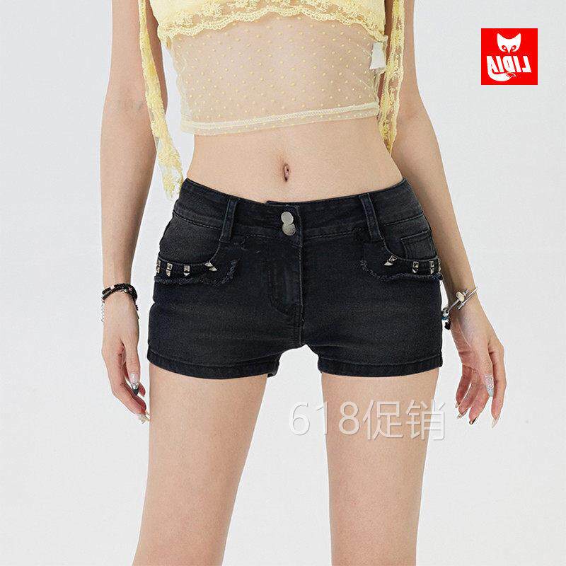 美式辣妹低腰弹力牛仔超短裤女春夏新款修身显瘦包臀热裤子ins潮