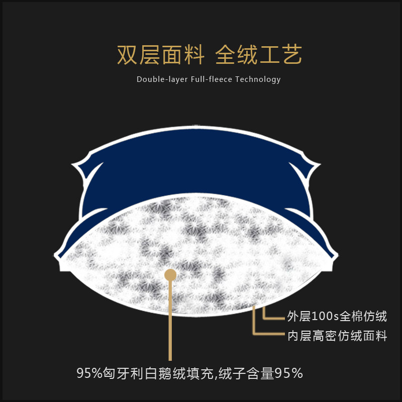 小孩95白鹅绒枕芯小号儿童羽绒枕头学生少年小枕头3岁6岁以上纯棉