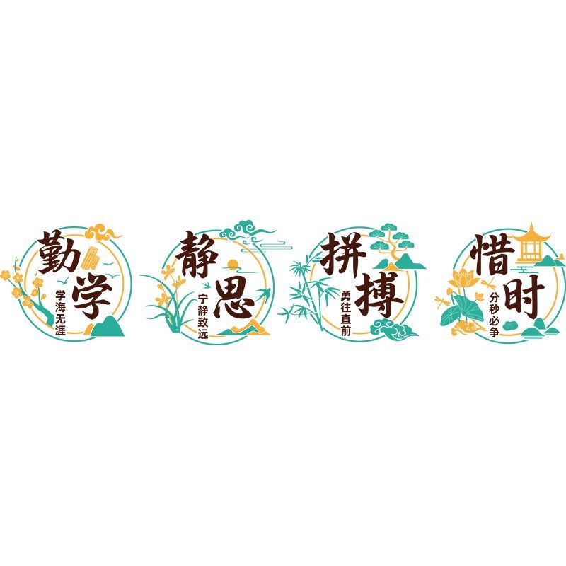 励志文化墙贴画布置教室班级贴纸学生学习标语墙上墙纸装饰中高考,家居饰品,文化墙贴,淘宝优惠券,粉丝福利购,淘宝优惠卷