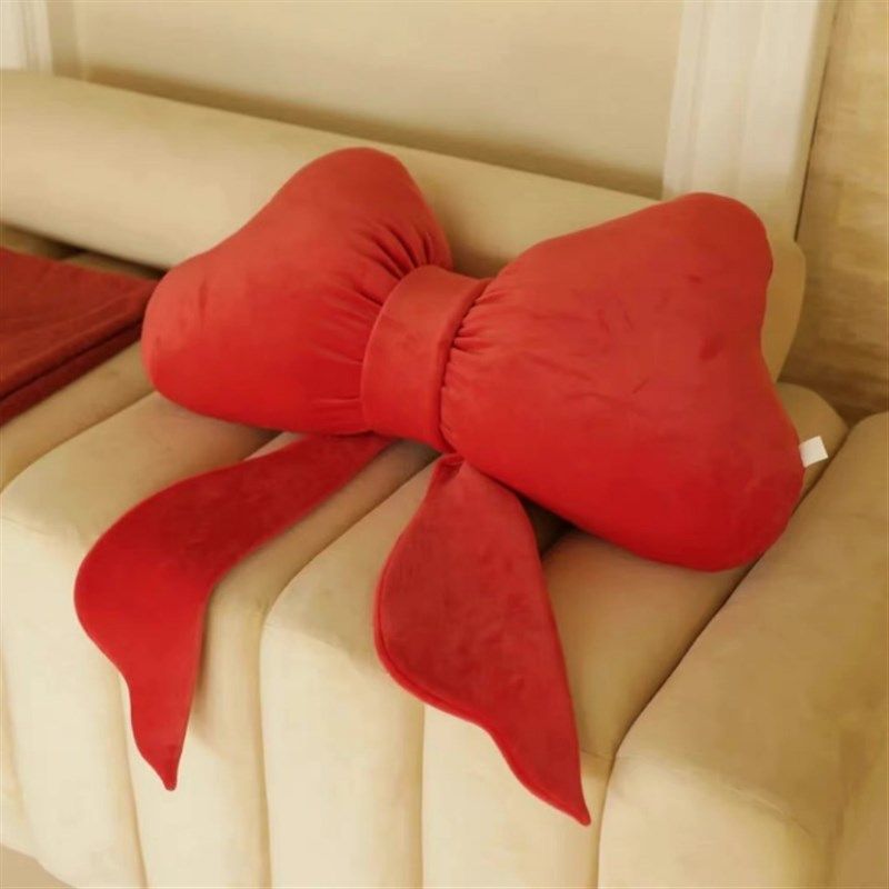 红蝴蝶结抱枕客厅沙发婚房装饰靠枕卧室床头靠垫腰枕飘窗网红轻奢,居家布艺,靠垫/抱枕,淘宝优惠券,粉丝福利购,淘宝优惠卷