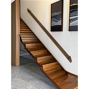 欧式壁挂式木质楼梯扶手简易阁楼室内家庭防滑幼儿园走廊实木扶手