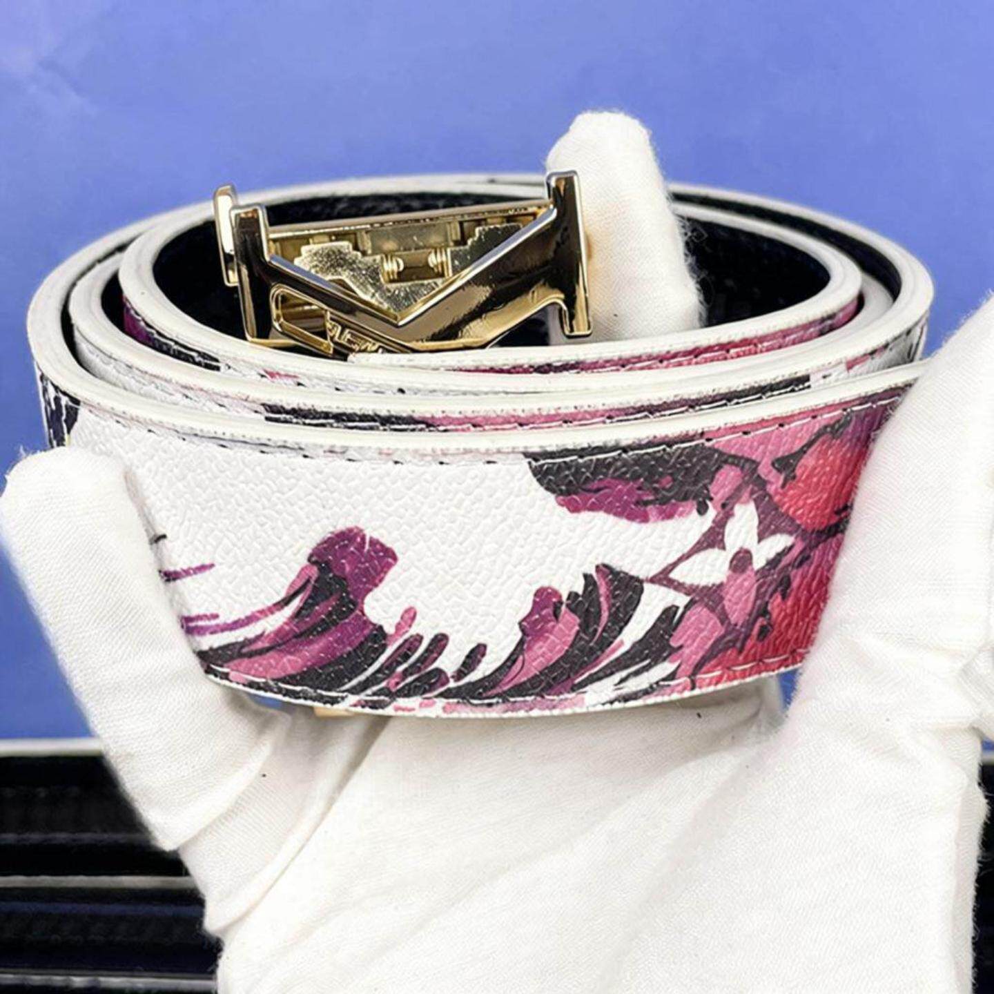 新款男士涂鸦皮带字母自动扣全卡槽潮流百搭学生腰带牛仔裤网红