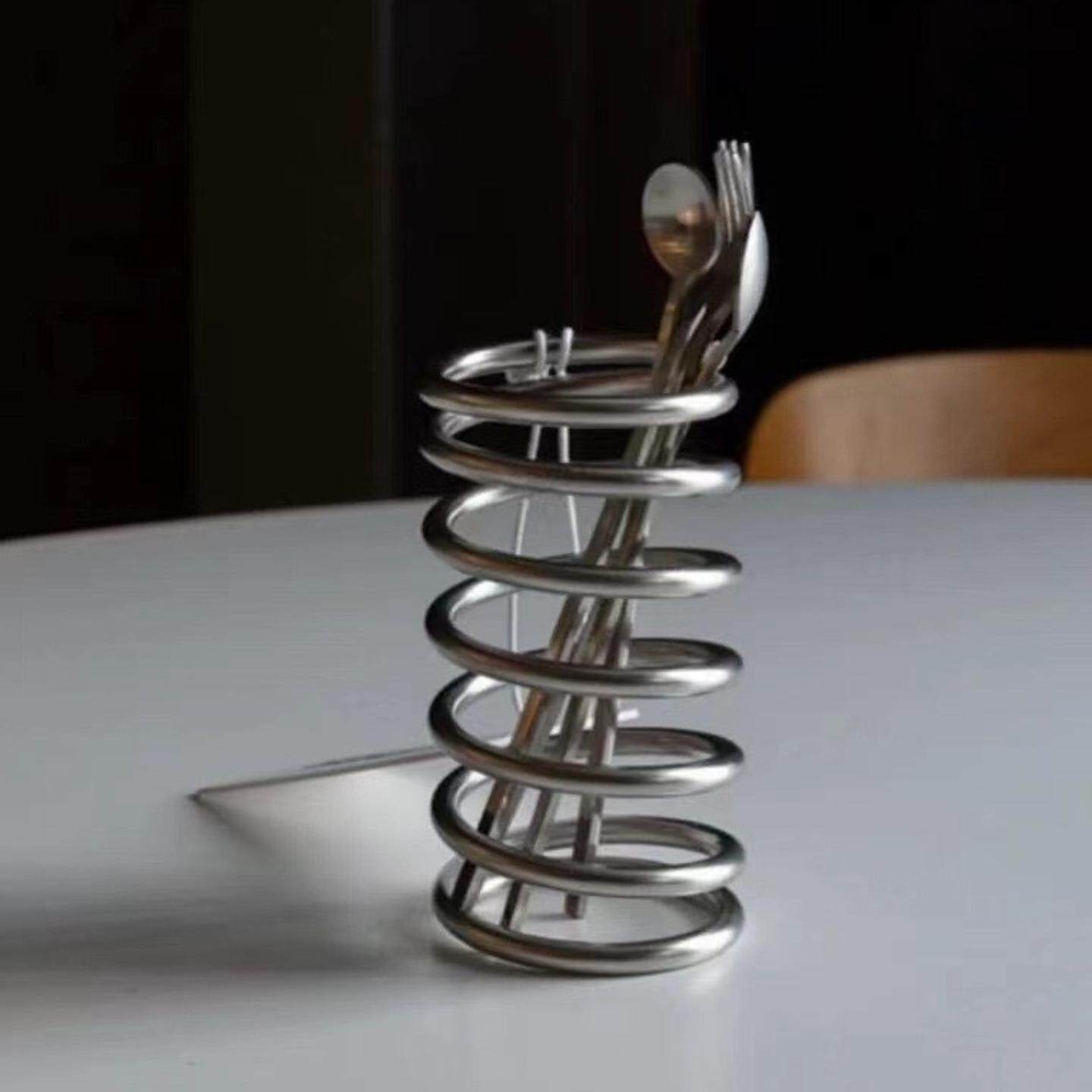 不锈钢牙刷架螺纹挤压牙膏架置物架化妆刷收纳笔筒工艺品