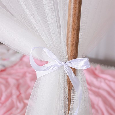 定制老式穿杆公主风宫廷蚊帐家用1.8m床1.5米1.2三开门支架纹一米