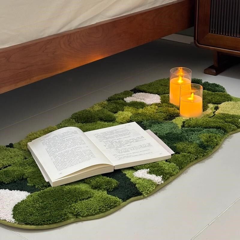 森林苔藓地毯卧室床边毯加厚长条房间主卧床前地垫小清新毛绒脚垫,居家布艺,床边毯,淘宝优惠券,粉丝福利购,淘宝优惠卷