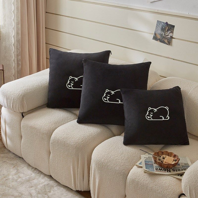 抱枕被子两用珊瑚绒2023冬季新款多功能办公室午睡毯车载加绒加厚,居家布艺,抱枕被,淘宝优惠券,粉丝福利购,淘宝优惠卷