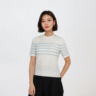 天天yoko&LABULL 套头毛针织衫 圆领打底衫 短袖 春夏1N2085 女装