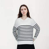 BN607 美丽诺全羊毛针织羊毛衫 小雀斑专属 女士条纹款
