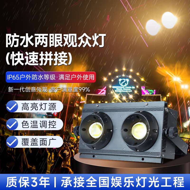 防水两眼观众灯2眼cob面光灯演出婚庆酒吧爆闪灯车展舞台灯光设备