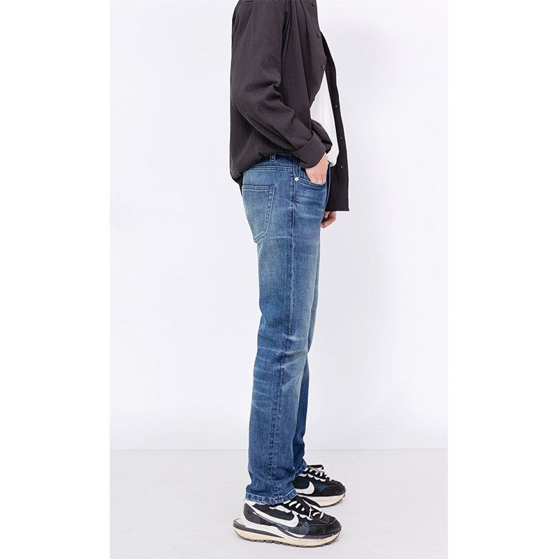 大码直筒牛仔裤男深蓝色宽松春季2025年新款修身弹力男士休闲长裤