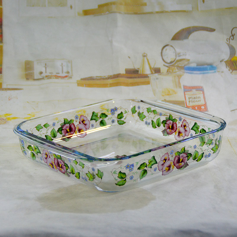 韩国玻璃烤盘蒸烤箱专用器皿耐热家用微波炉蒸鱼蒸盘捞汁海鲜盘子