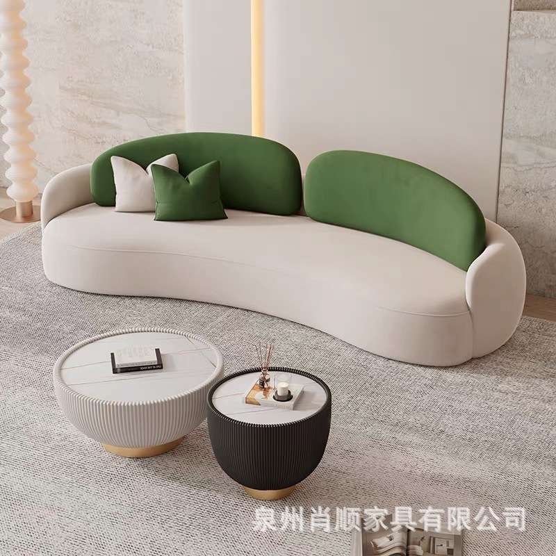 奶油风布艺沙发组合现代简约小户型客厅沙发酒店民宿轻奢成套沙发