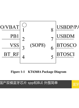 KT6368A HID蓝牙模块双模BLE SPP蓝牙键盘鼠标遥控器自拍器串口AT