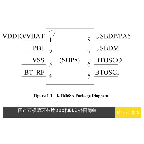KT6368A HID蓝牙模块双模BLE SPP蓝牙键盘鼠标遥控器自拍器串口AT