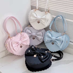 【收藏】珍珠糖心绵羊泡芙蝴蝶结花边爱心包可爱甜系手提包斜挎包
