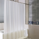 纯白色酒店防水浴帘卫生间淋浴隔断帘浴帘套装 免打孔加厚防霉挂帘