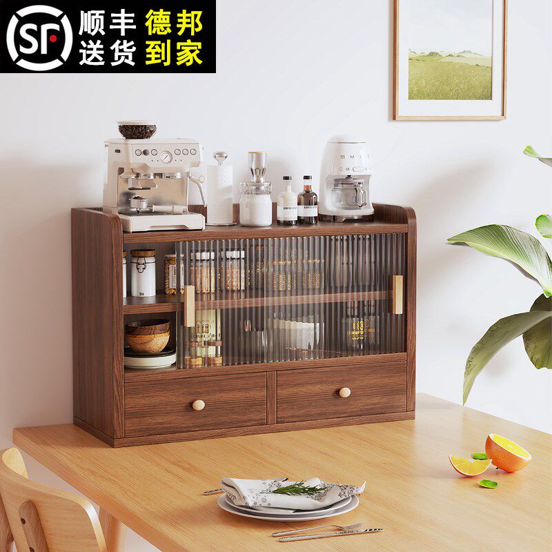 实木桌面收纳餐桌厨房厨柜餐边柜台面置物柜碗柜储物架杯架茶水柜,住宅家具,餐边柜,淘宝优惠券,粉丝福利购,淘宝优惠卷