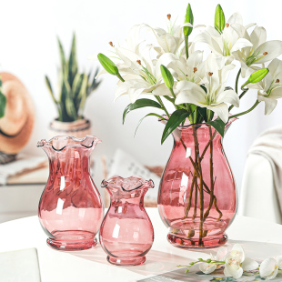 花瓶摆件百合水培富贵竹玻璃大号玫瑰水养欧式大口径