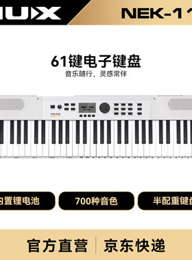 NUX纽克斯便携61键半配重多功能智能充电电子琴初学儿童NEK110