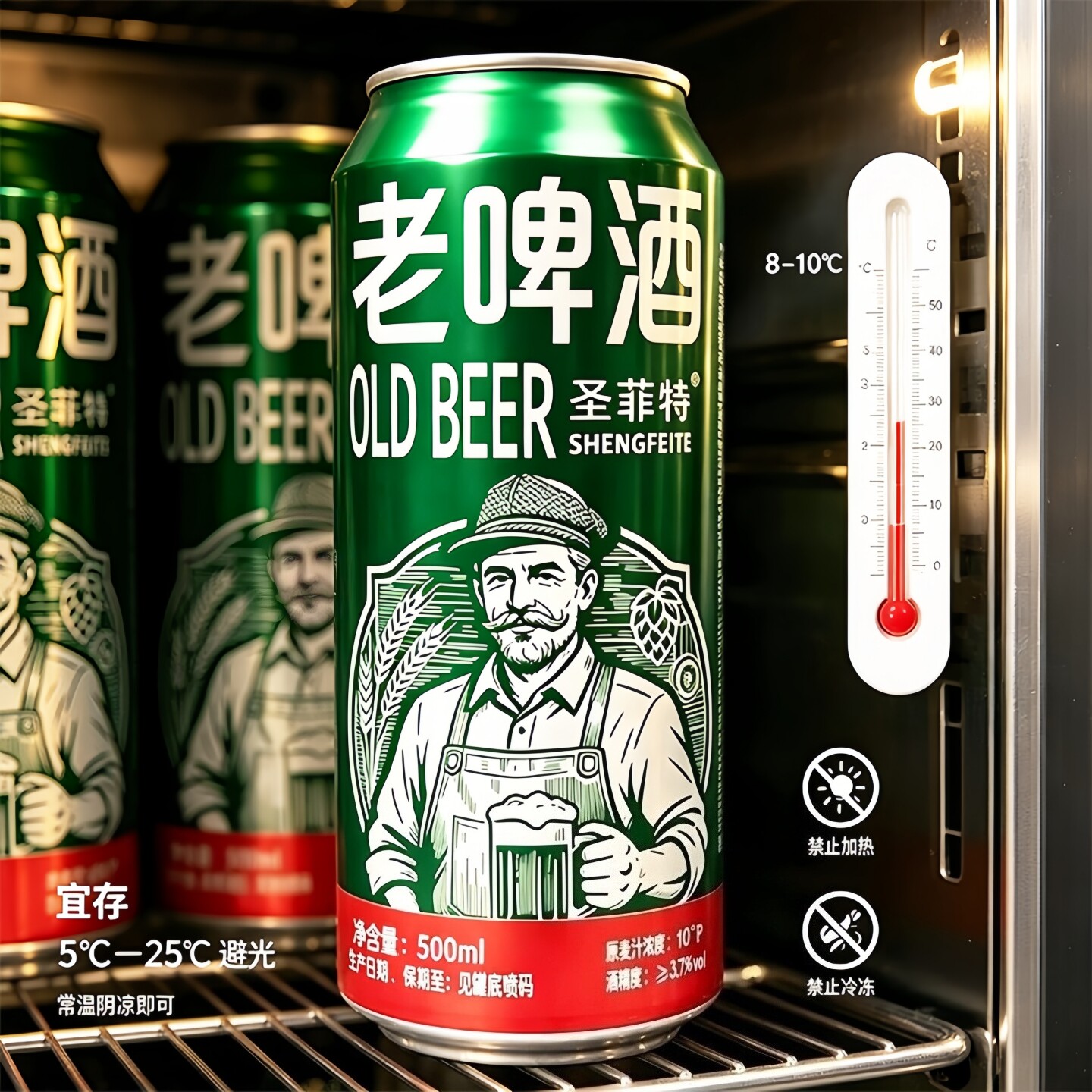 【日期新鲜】老啤酒全麦发酵500ml/罐团聚餐家商常备冷藏口感更佳
