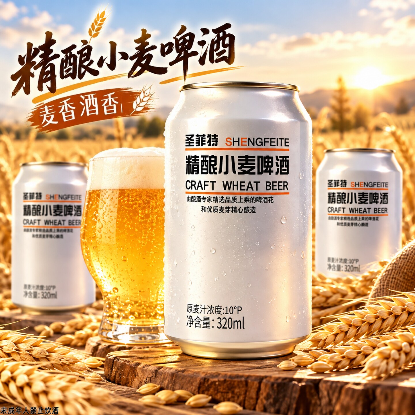 【整箱24罐】10°P精酿小麦啤酒全麦酿造罐装啤酒囤货划算