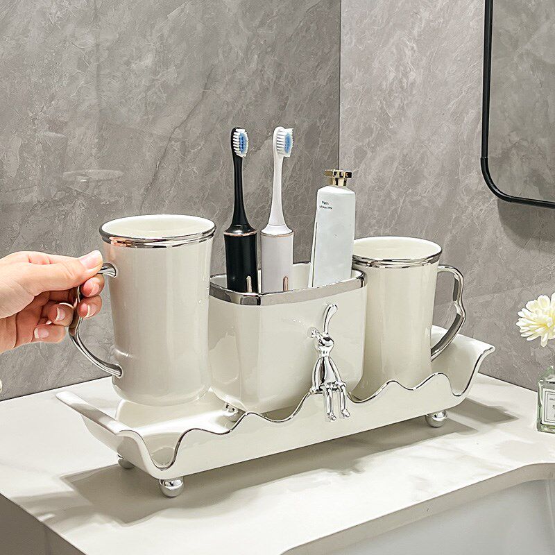 轻奢陶瓷漱口杯四件套沥水电动牙刷杯套装洗漱杯五件套刷牙杯套件,家庭/个人清洁工具,浴室用品套件,淘宝优惠券,粉丝福利购,淘宝优惠卷