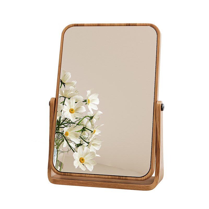 镜子化妆镜家用小型立式桌面台式学生宿舍公主梳妆镜便携随身折叠