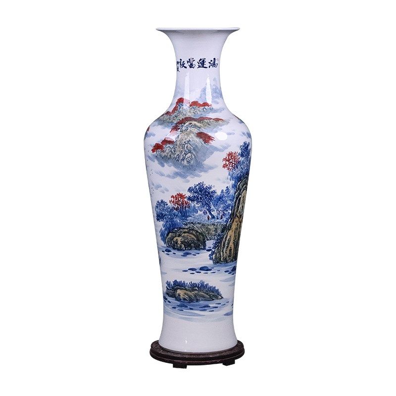 鸿运当头手绘陶瓷大花瓶景德镇客厅别墅酒店开业落地摆件乔迁送礼,家居饰品,花瓶,淘宝优惠券,粉丝福利购,淘宝优惠卷