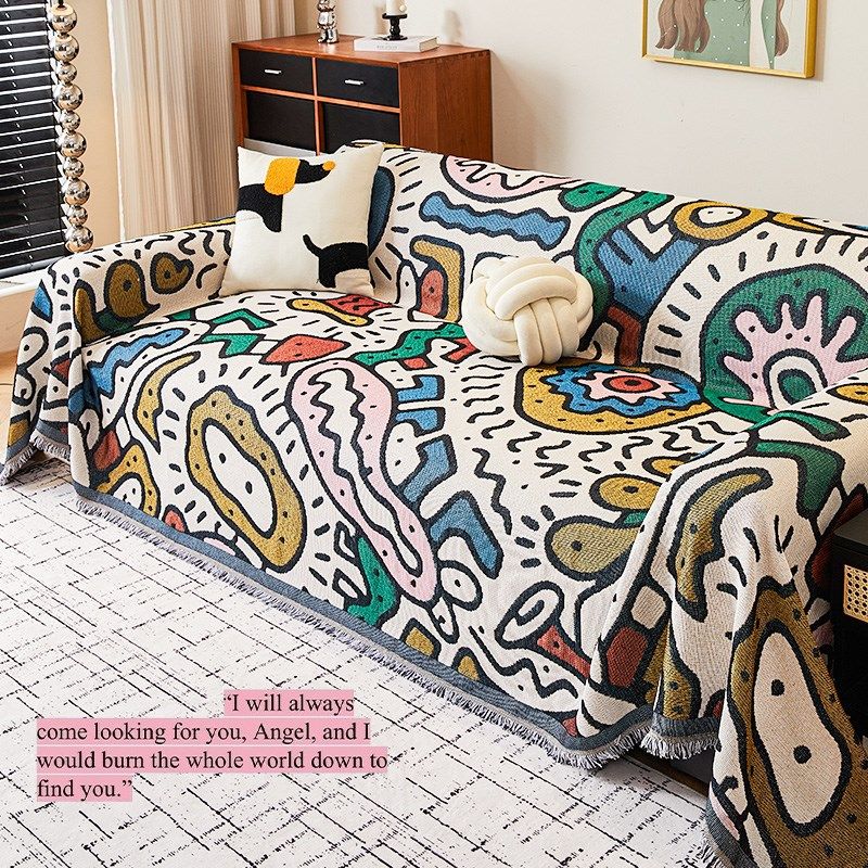 沙发巾盖布客厅2025新款防滑沙发垫多巴胺卡通沙发盖布一整张全盖,居家布艺,沙发垫,淘宝优惠券,粉丝福利购,淘宝优惠卷