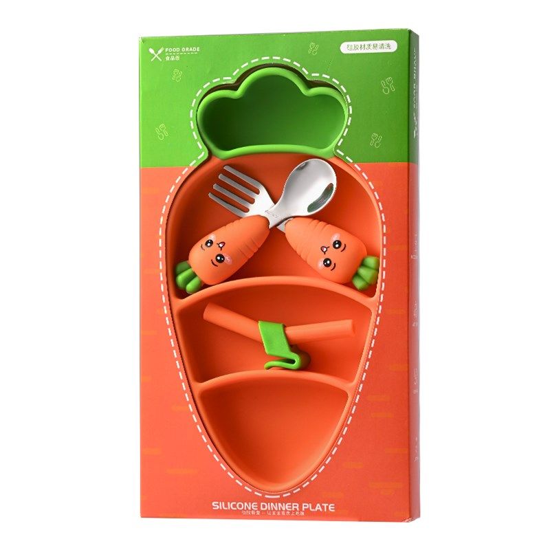 宝宝餐盘儿童学吃饭碗带吸盘防摔餐具婴儿辅食叉勺分格盘饭兜,婴童用品,儿童餐具,淘宝优惠券,粉丝福利购,淘宝优惠卷