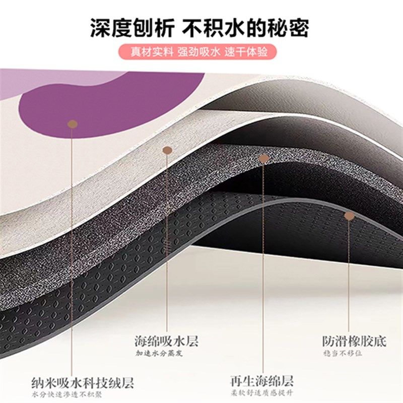 卡通厨房地垫L形防滑防油脚垫可擦免洗硅藻泥吸水易打理地毯垫子,居家布艺,厨房地垫,淘宝优惠券,粉丝福利购,淘宝优惠卷