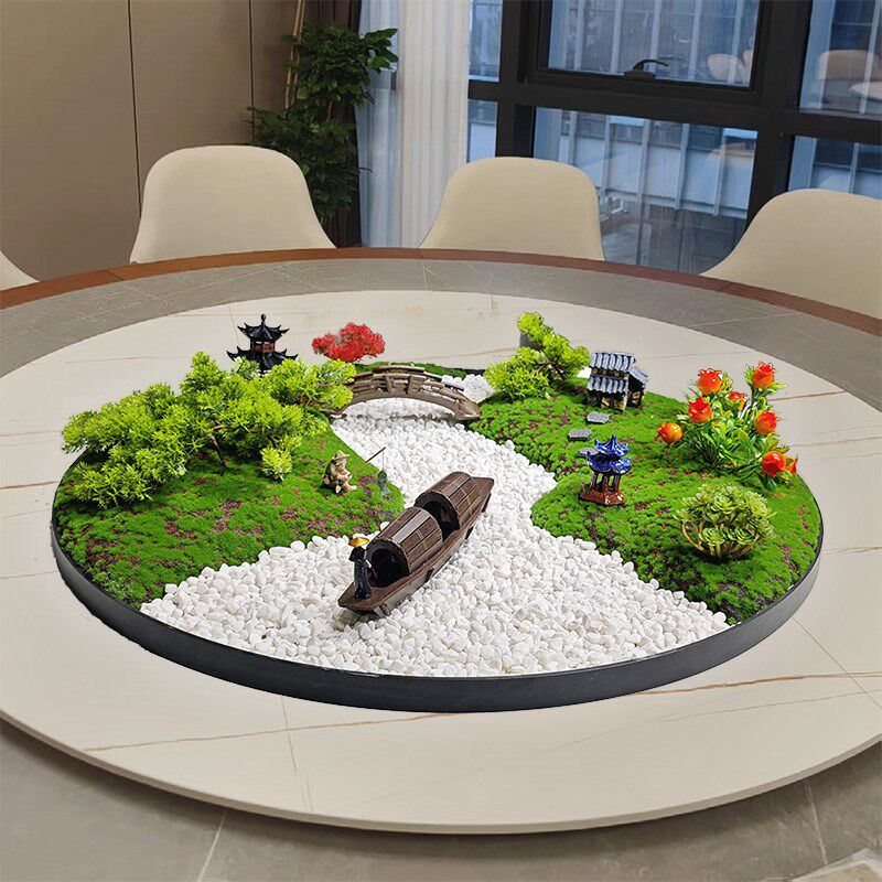 酒店大圆桌转盘中间摆件高档餐桌花摆花微景观圆桌中心装饰摆台花,家居饰品,餐桌花艺,淘宝优惠券,粉丝福利购,淘宝优惠卷