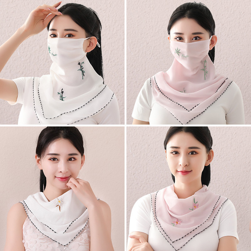 防晒面罩女夏季刺绣围脖遮阳口罩加大护颈脖套脸罩全脸面纱薄透气,服饰配件/皮带/帽子/围巾,防晒面纱/面罩,淘宝优惠券,粉丝福利购,淘宝优惠卷