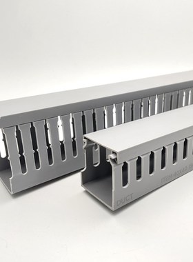 灰色蓝色PVC线槽明装塑料工业阻燃配电箱走线槽电线行线槽理布线