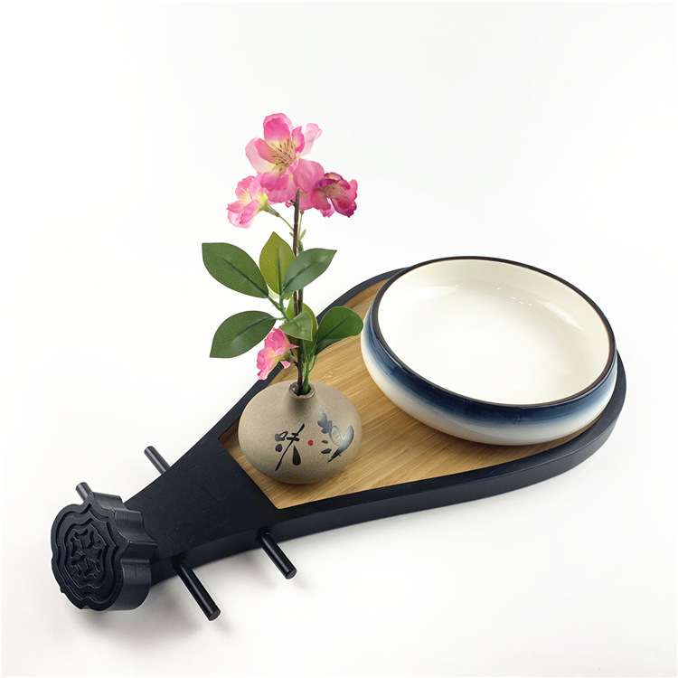 刺身摆盘装饰花草日料拼盘摆件酒店创意菜品木牌盘饰点缀造型荷花